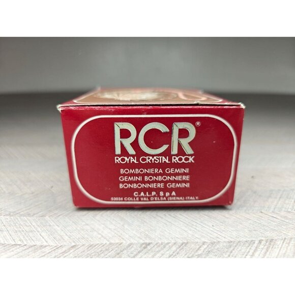 RCR Royal Crystal Rock Heart-Shaped Gemini Bonbonniere Candy Dish Jar NEW - Picture 2 of 9